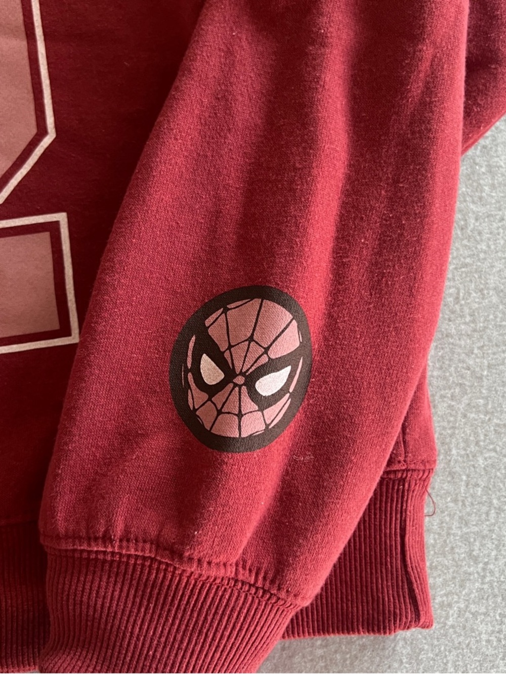 Marvel Spider-Man Red Off-the-Shoulder Graphic Sweater - Picture 2 of 4